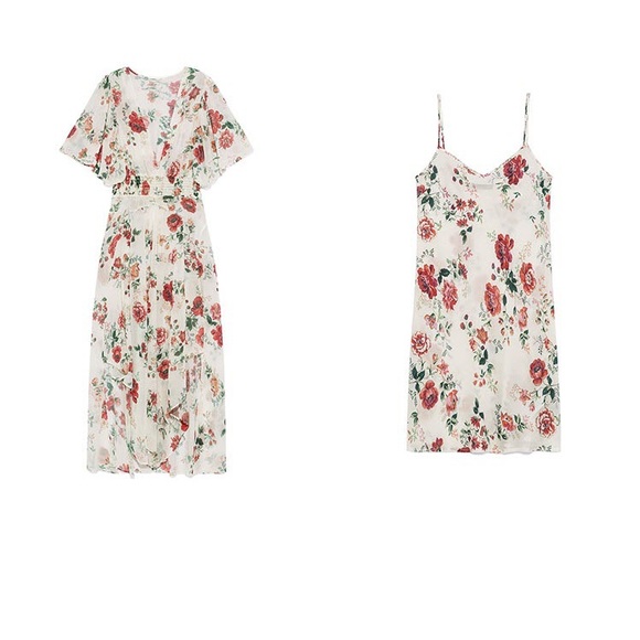 Maje Rachelle Asymmetric Hem Floral Print Maxi Dress - Picture 2 of 4